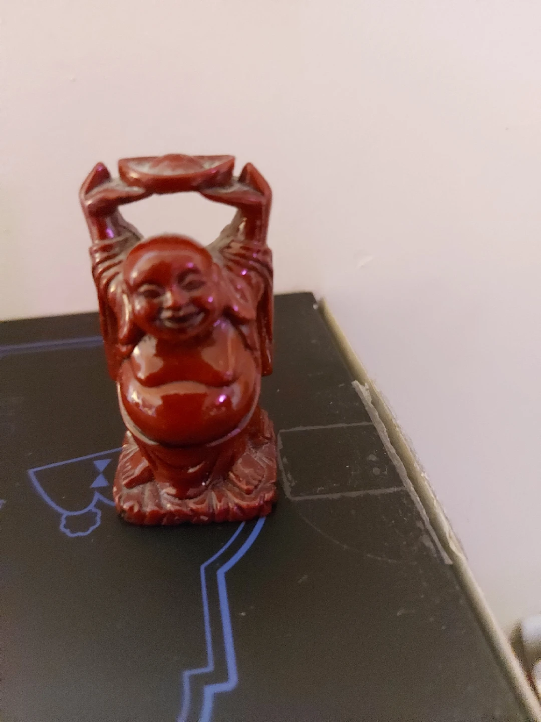 Red Laughing Buddha Figurine