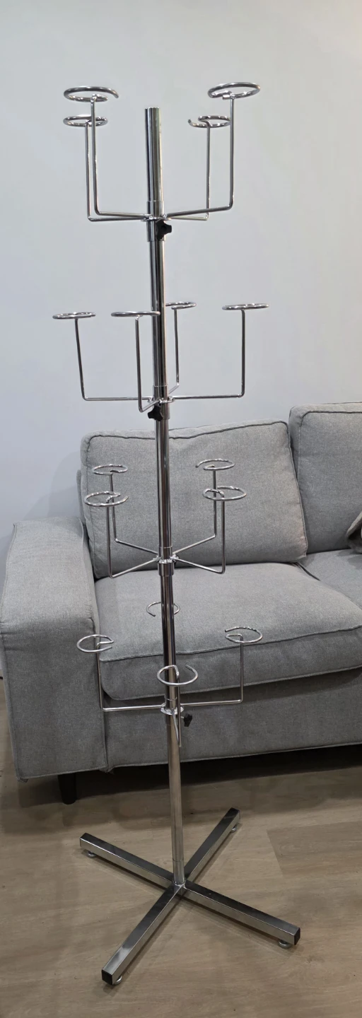 Chrome Revolving Hat Display Stand
