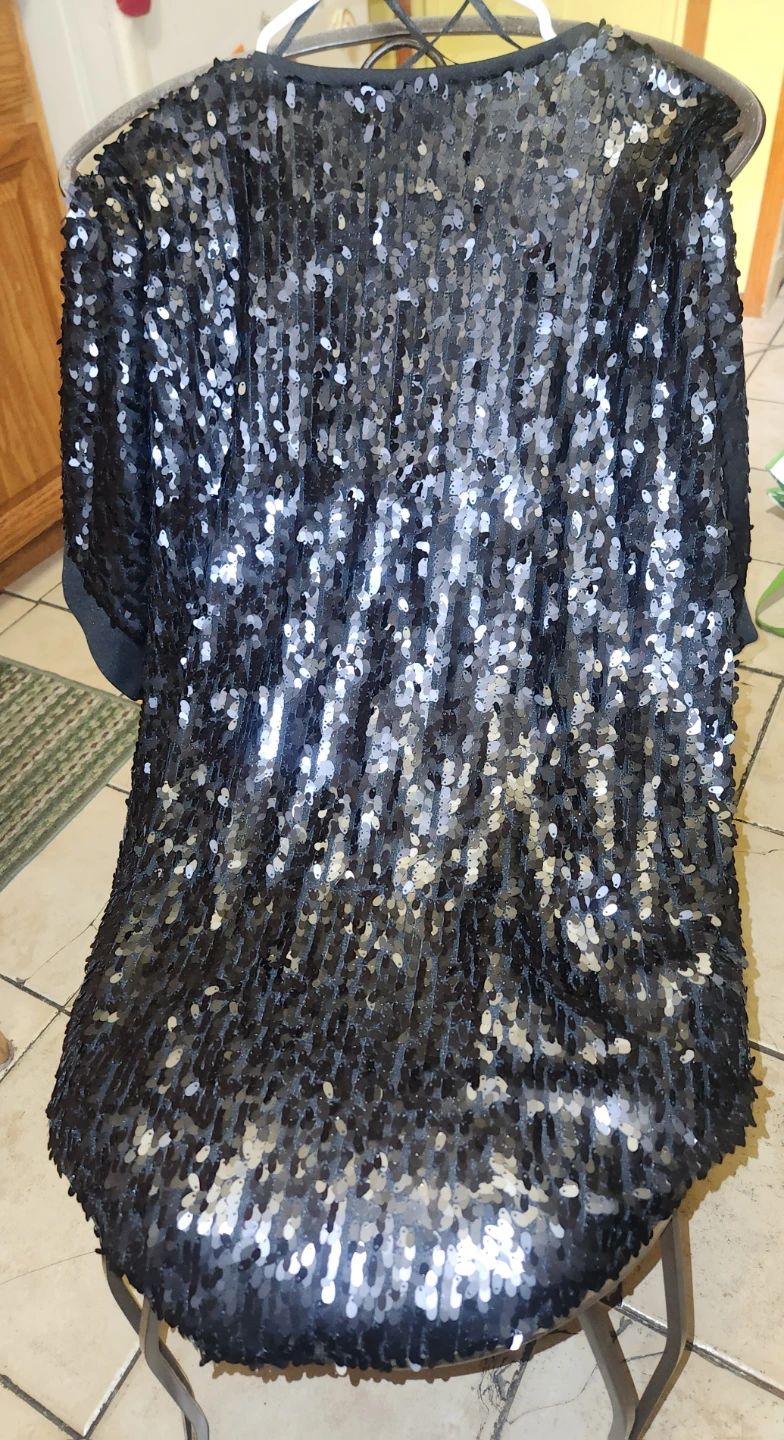 Ashley Stewart Black Sequin Kimono Shrug - photo 2