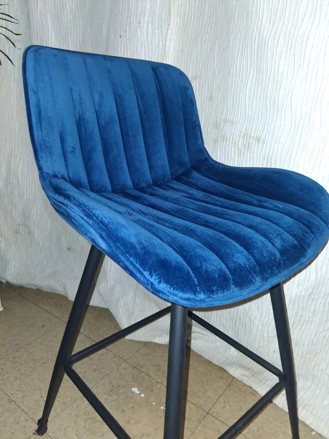 Blue Velvet Bar Stool