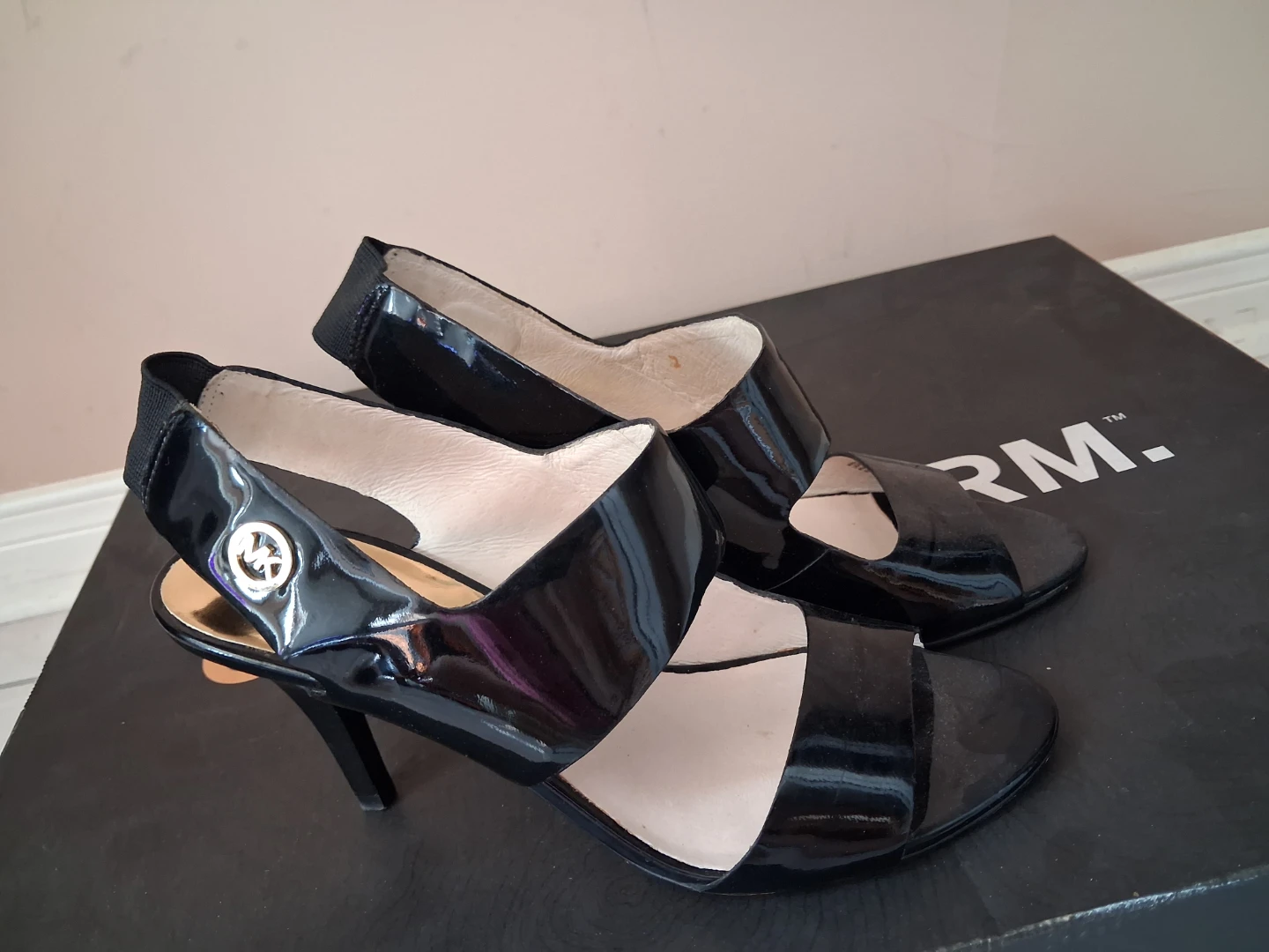 Michael Kors Black Patent Slingback Heels
