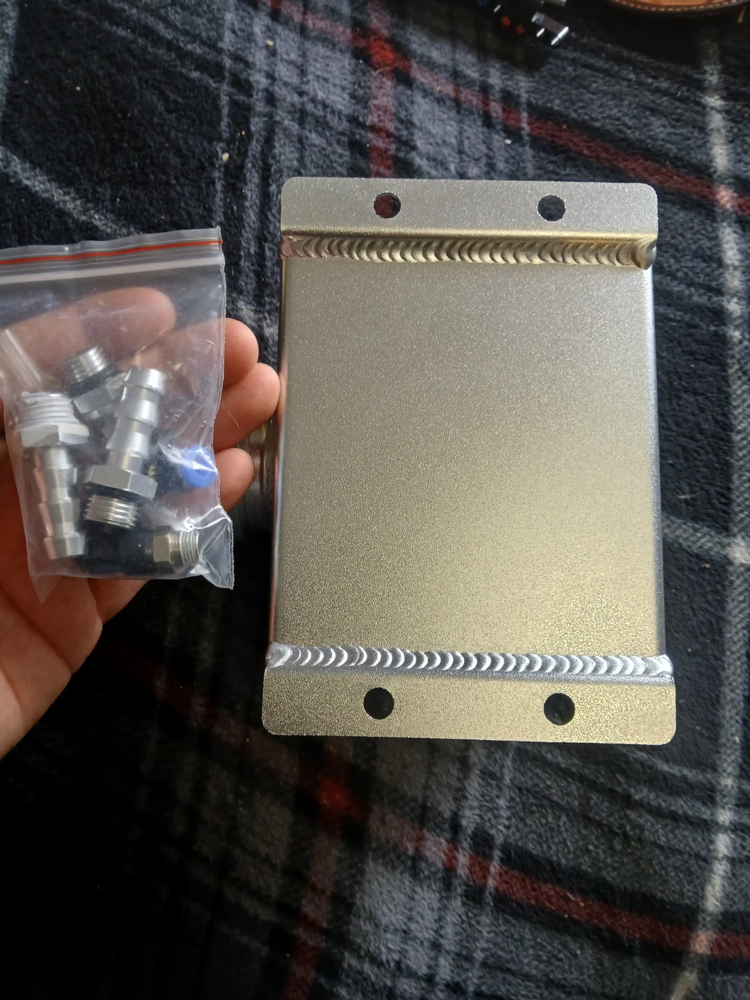 Silver Aluminum Oil Catch Can Reservoir Tank - photo 5