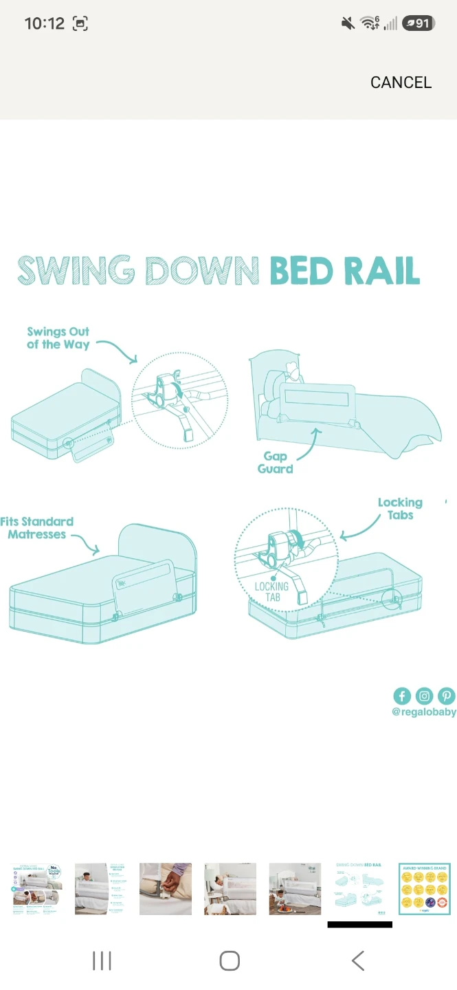 Regalo toddler Long Swing Down Bed Rail - photo 3
