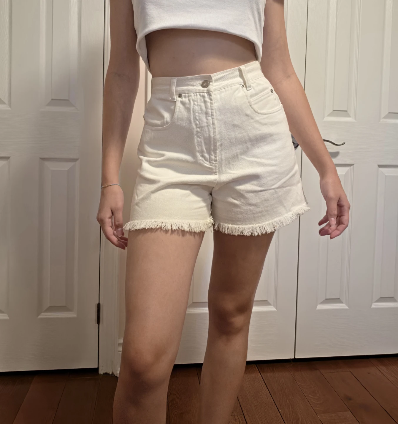 Vintage White Denim Shorts - photo 2
