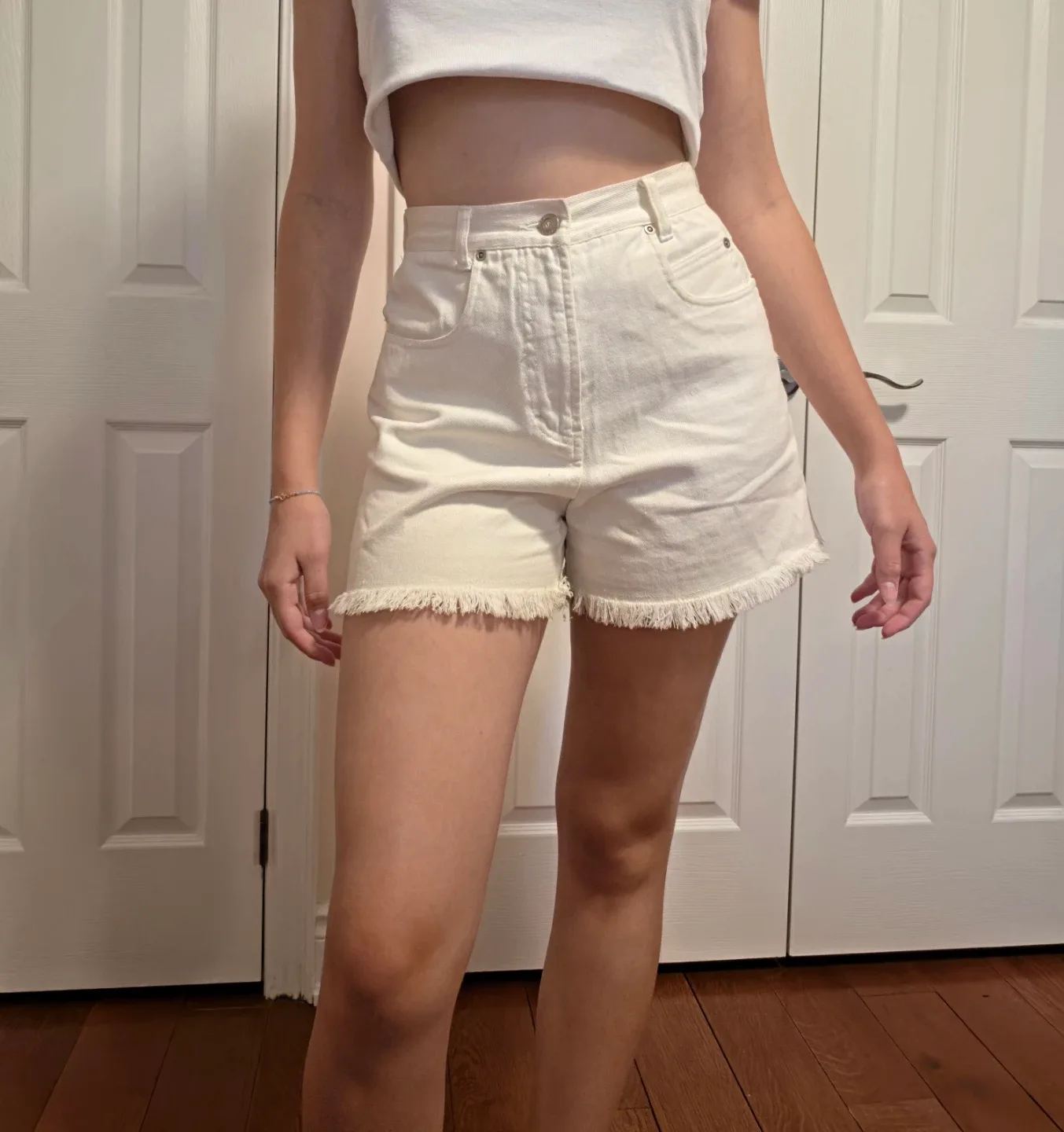 Vintage White Denim Shorts - photo 2