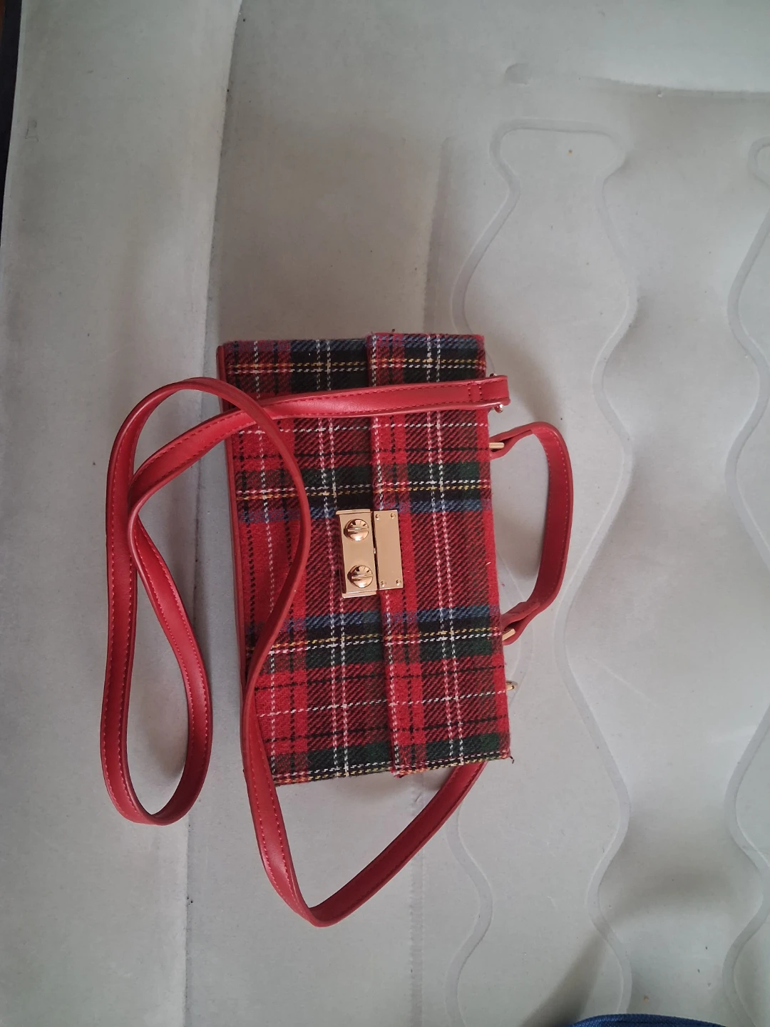 Red Plaid crossbody bag