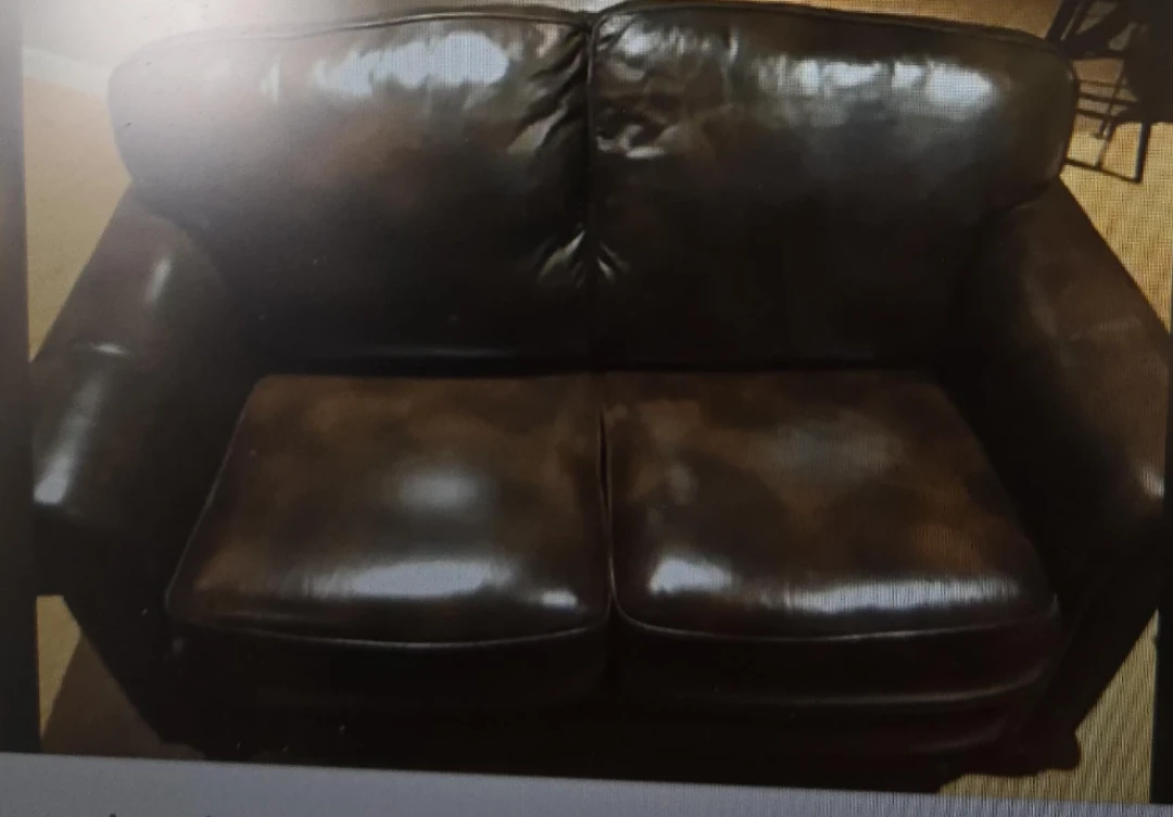 Leather loveseat