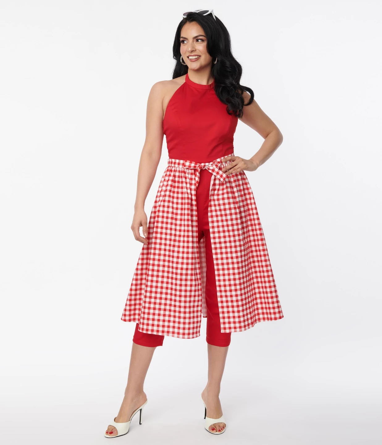 Collectif London Midge Gingham Jumpsuit Set – 2XL / UK 18 – NWT
