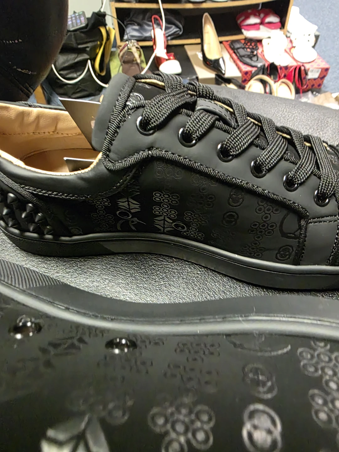 Christian Louboutin Black Spiked Sneakers - photo 4