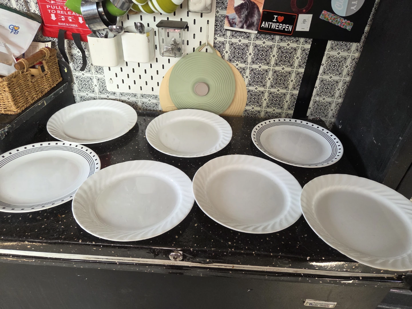 Corelle Oval Plates - 7 mismatched