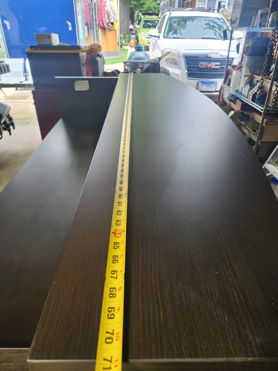 Dark Brown Reception Desk with Drawers - photo 3