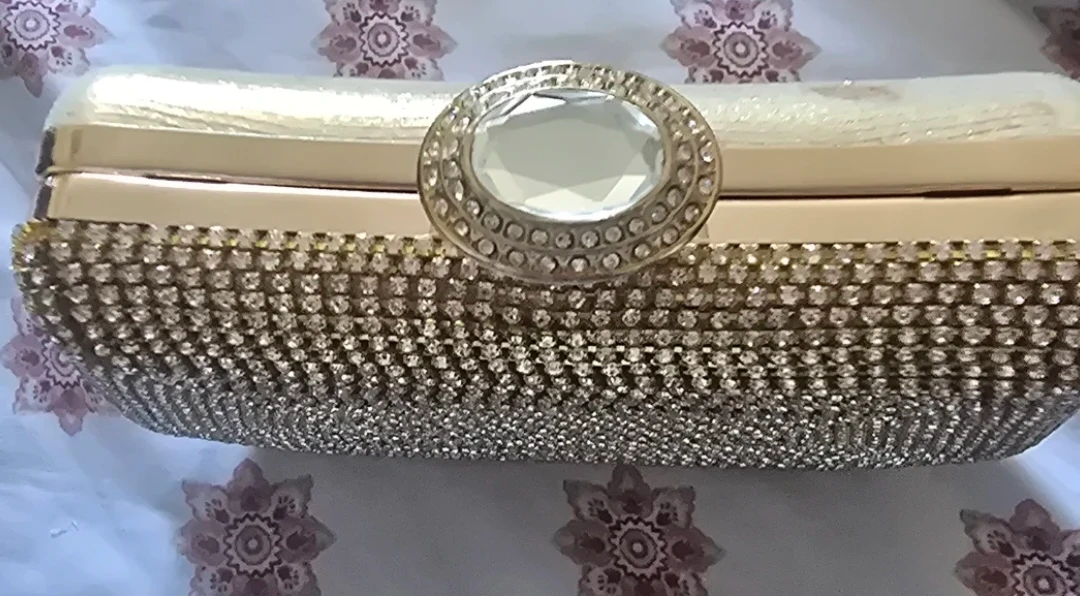 Gold Rhinestone Clutch Evening Bag - photo 2