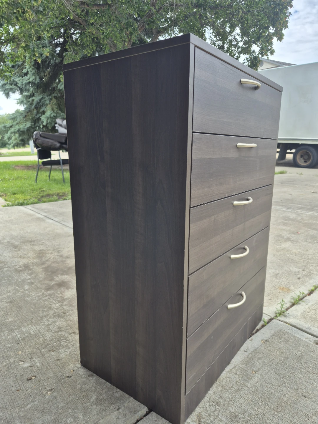 Dark Wood 5-Drawer Dresser - photo 3