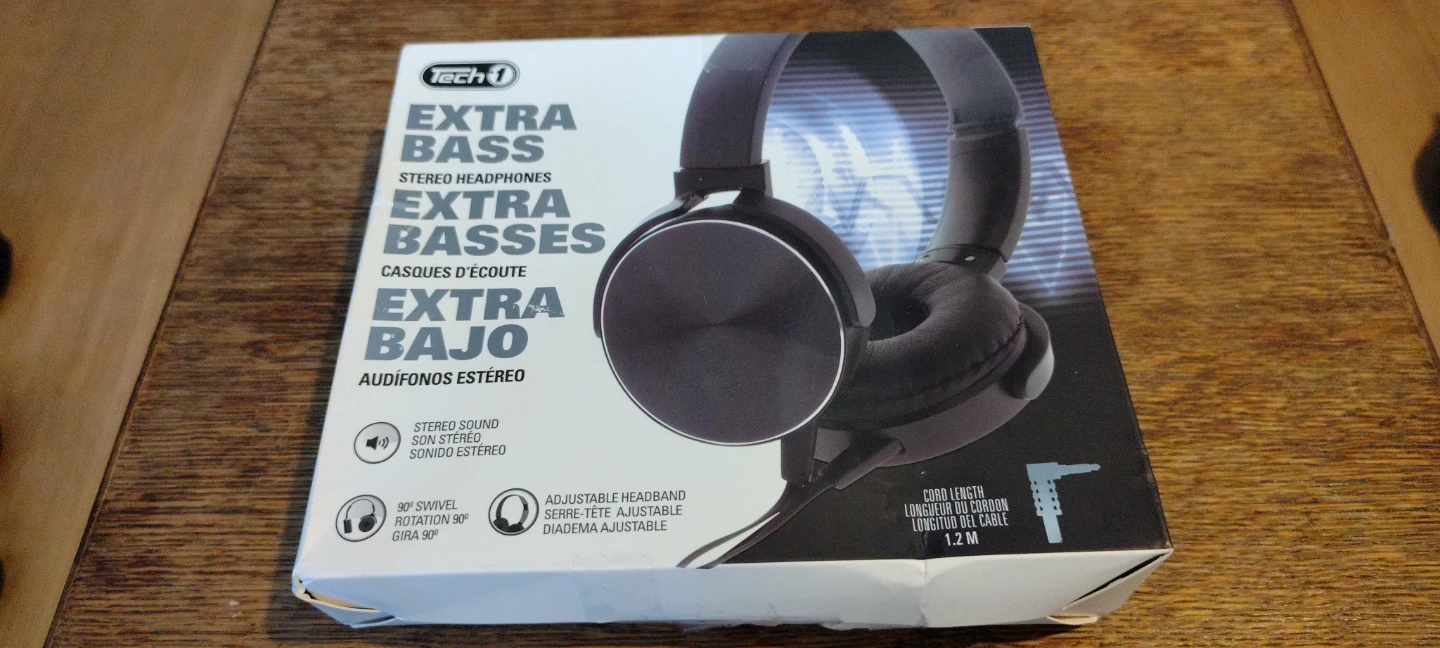 Tech 1 Extra Bass Stereo Headphones