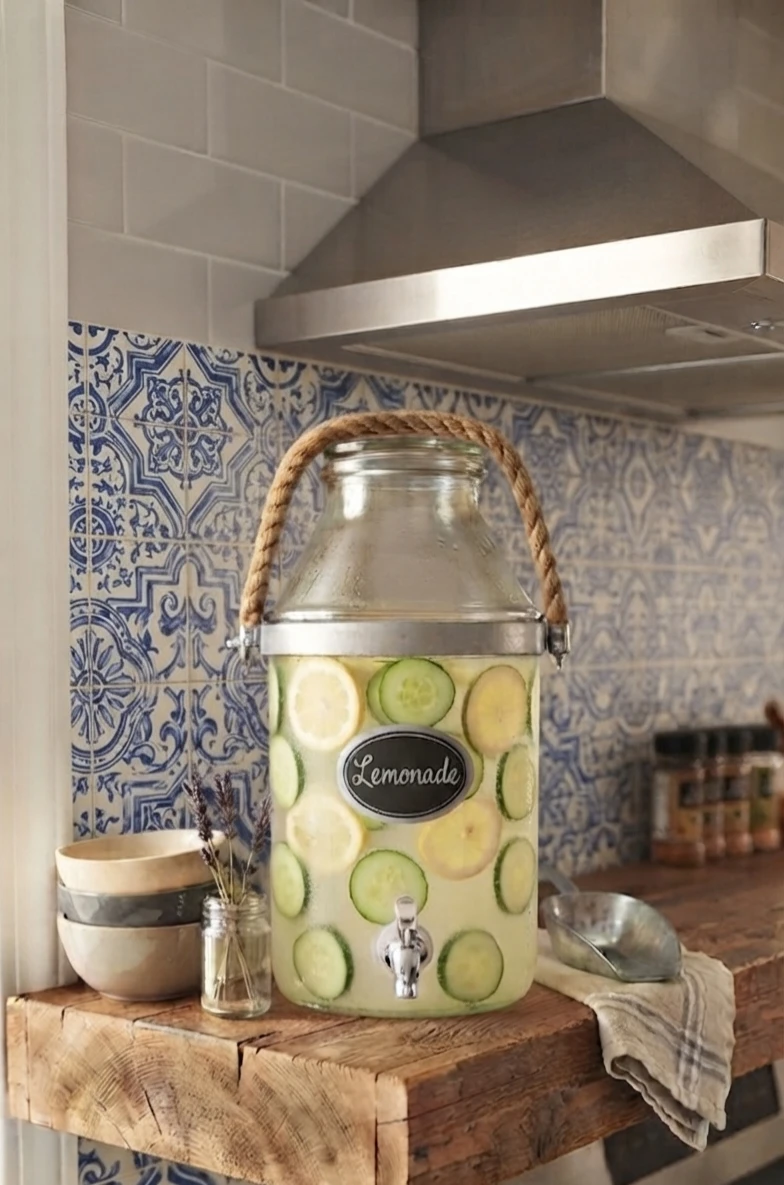 Glass Dispenser With Rope Multi Use 2.5 Gallons - photo 2