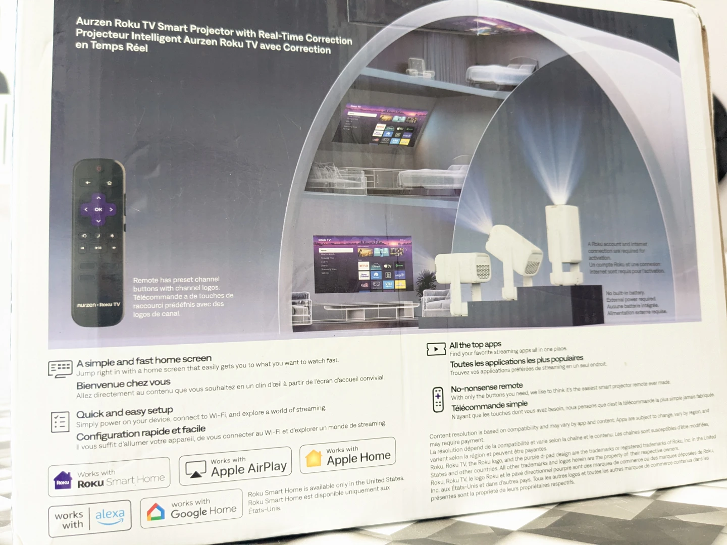 Aurzen D1R Air Portable ROKU - SMART Wi-Fi Projector - photo 3