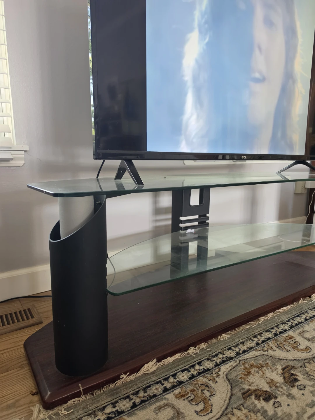 3 Tier Glass and Wood TV Stand - photo 2
