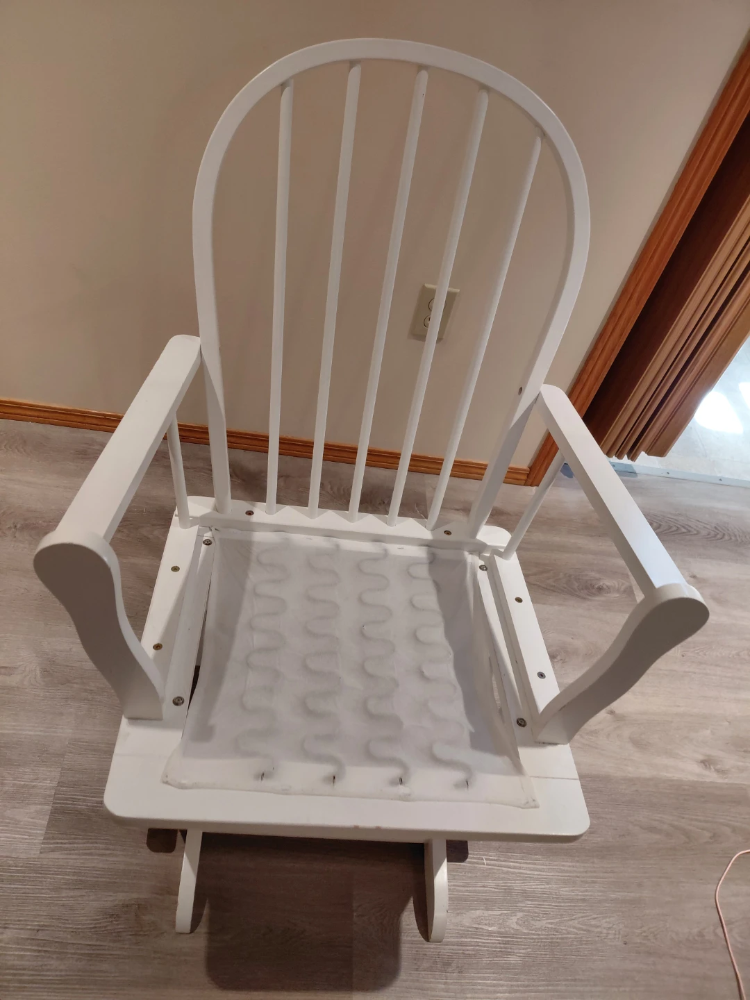 Free White Wooden Glider Rocking Chair