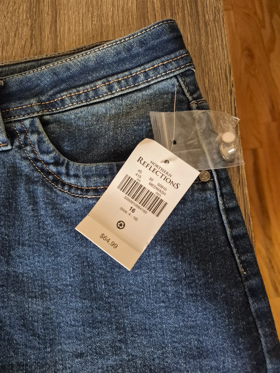 Northern Reflections Denim Button-Front Skirt Size 16 - photo 2
