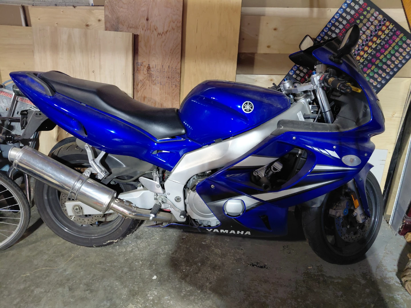 Blue Yamaha Sportbike Motorcycle 2007