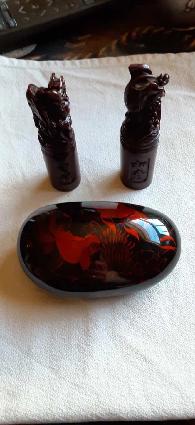 Decorative Koi Fish and Dragon Seals