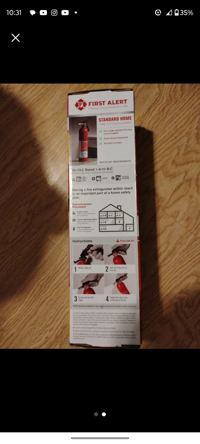 First Alert Standard Home Fire Extinguisher - photo 2