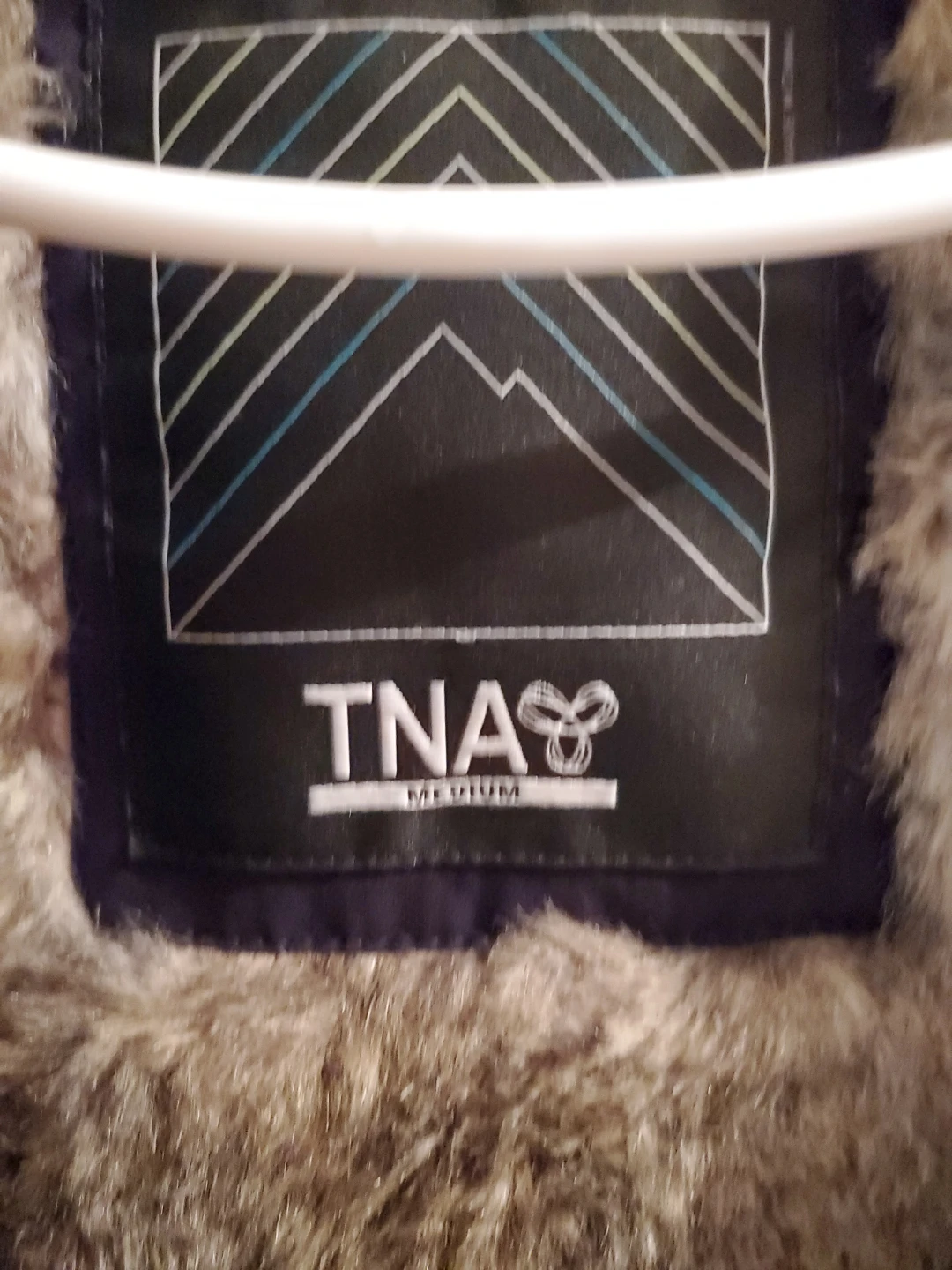 TNA Navy Parka with Faux Fur Hood - Size Medium - photo 2