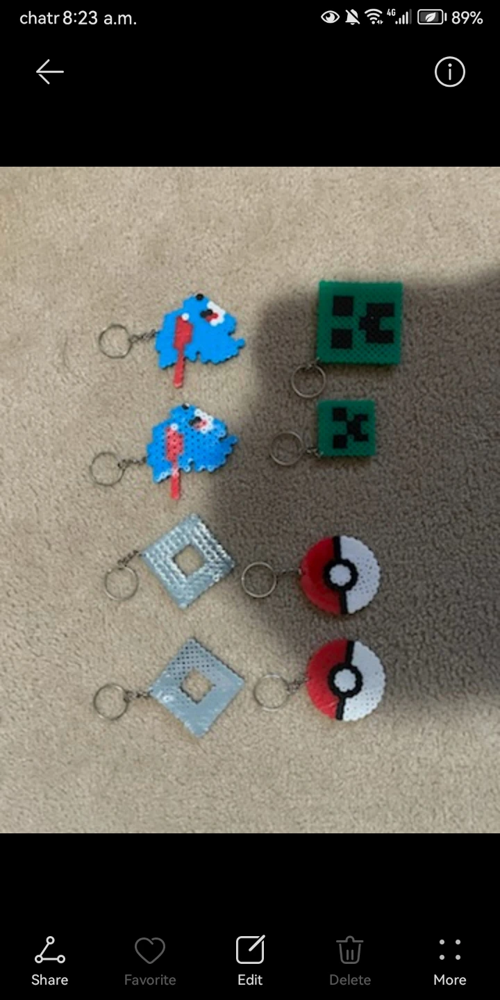 You choose Perler Bead Keychains - Mario, Pikachu & More