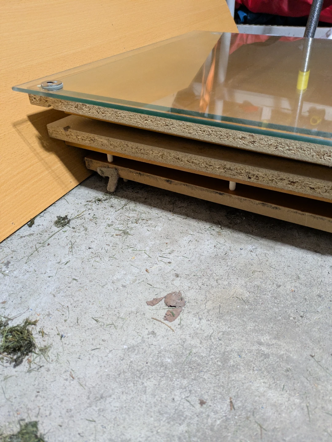 As Is - Wood and Glass Shelf Unit Parts - photo 3