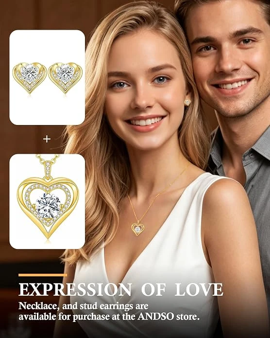 ANDSO Moissanite Heart Stud Earrings - photo 4