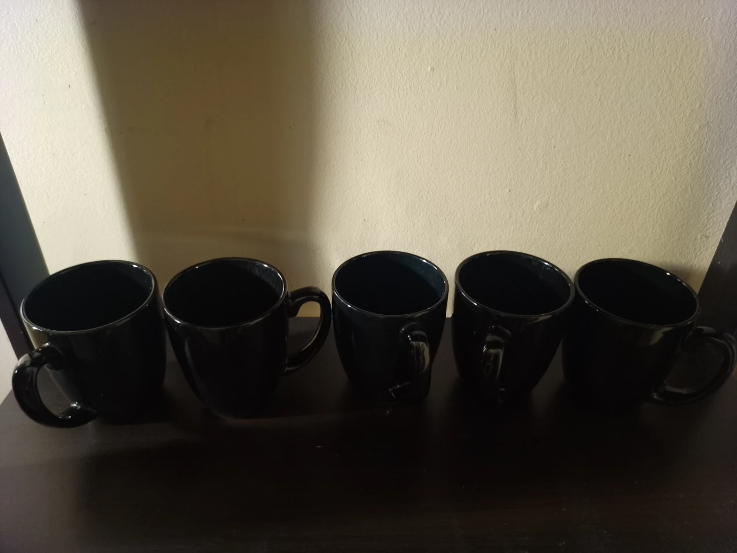 Corelle Black Stoneware Mugs (Set of 5)