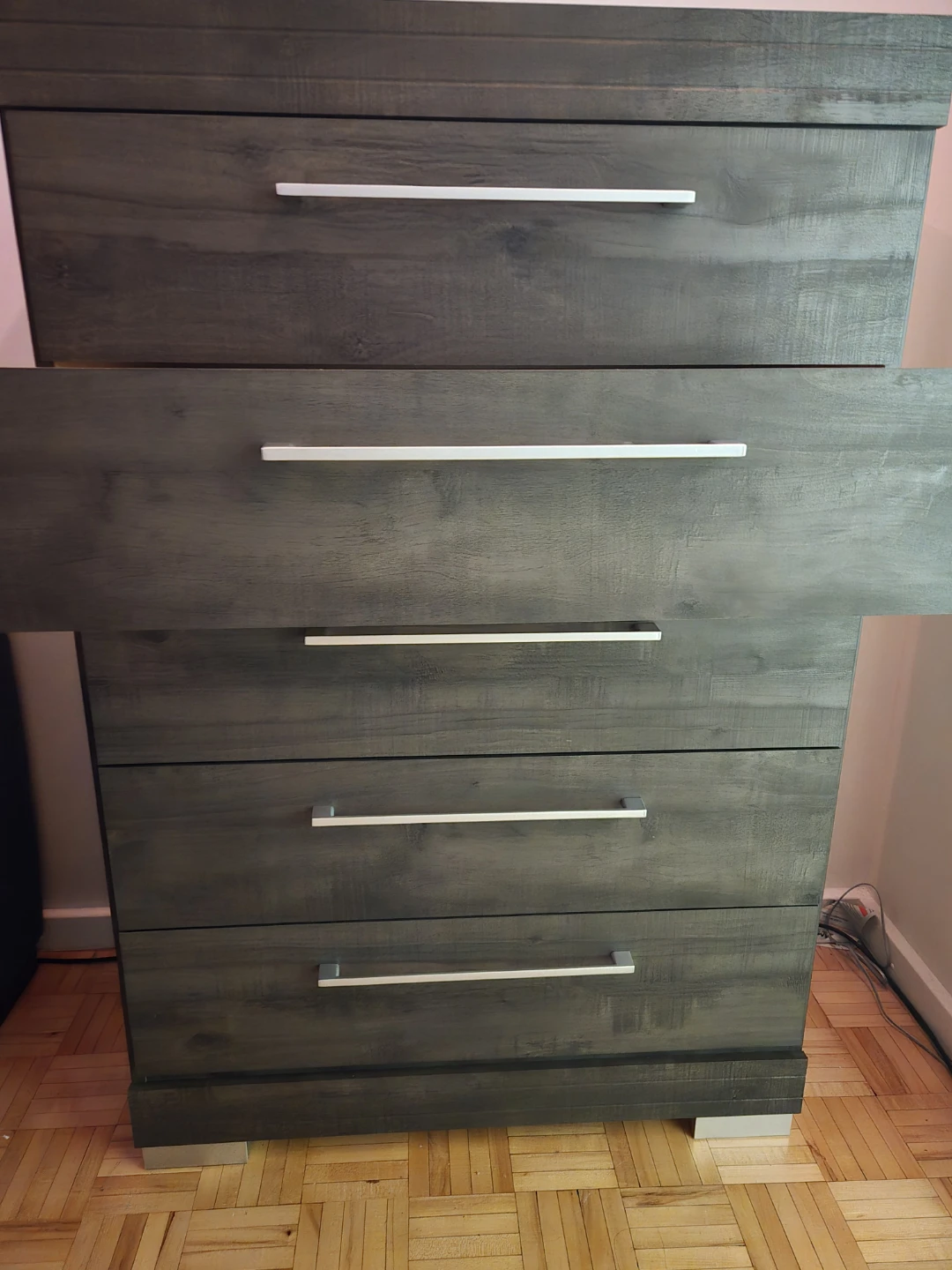 Grey 5-Drawer Dresser