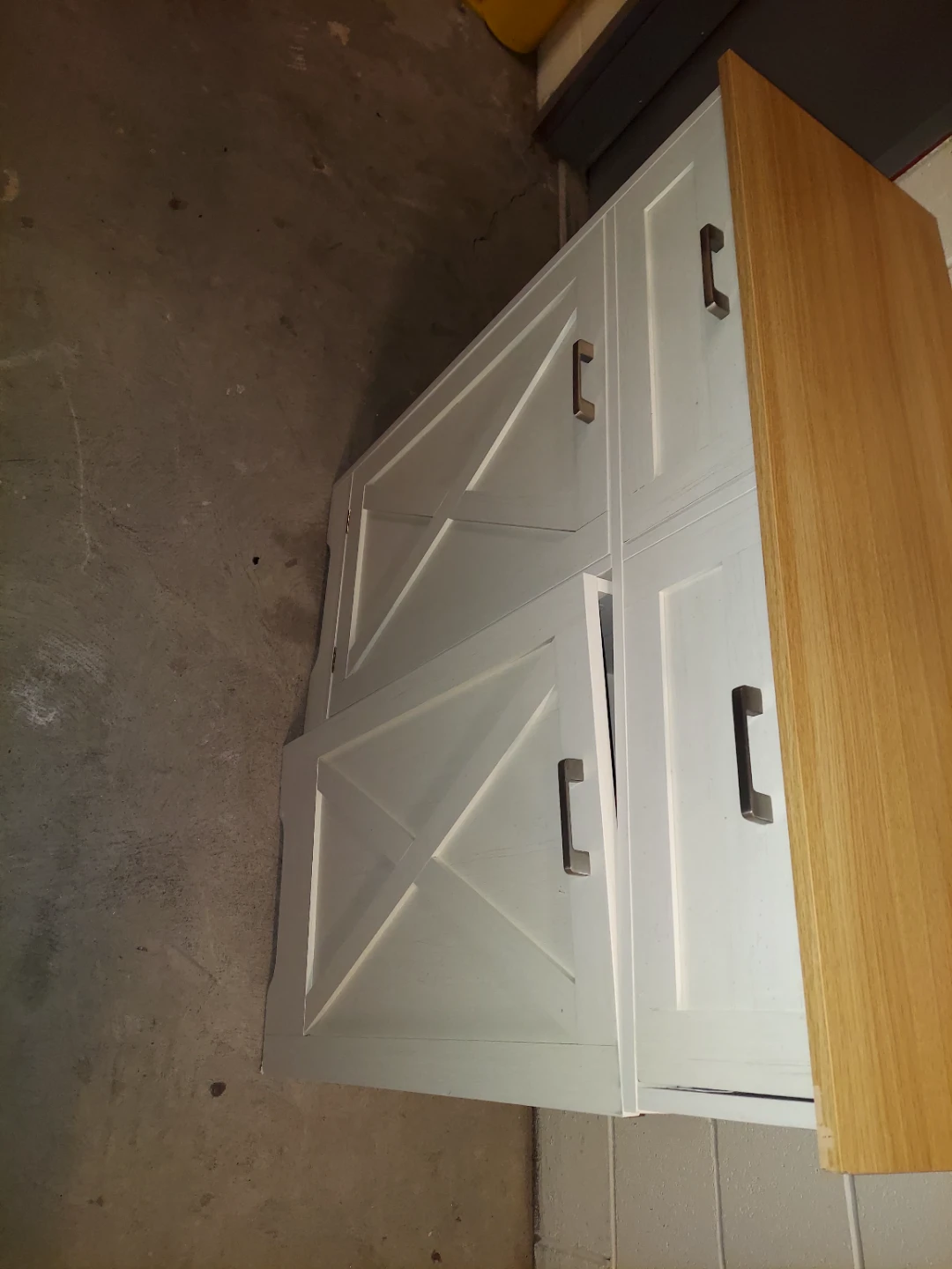 White Cabinet with Wood Top - photo 2