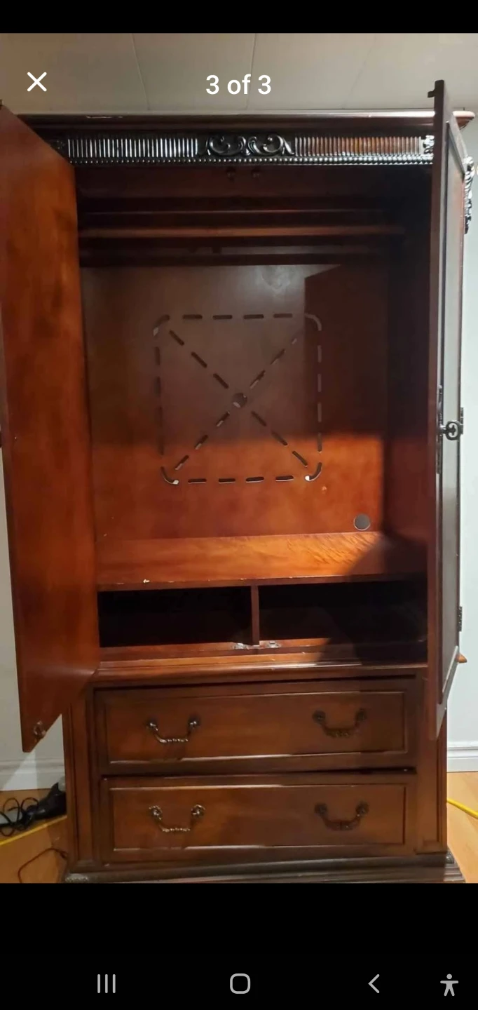Dark Wood Armoire with Drawers - photo 2