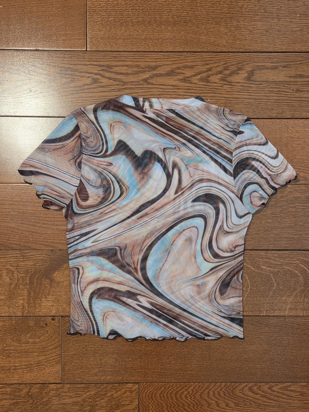 Swirl Patterned Mesh T-Shirt - photo 3