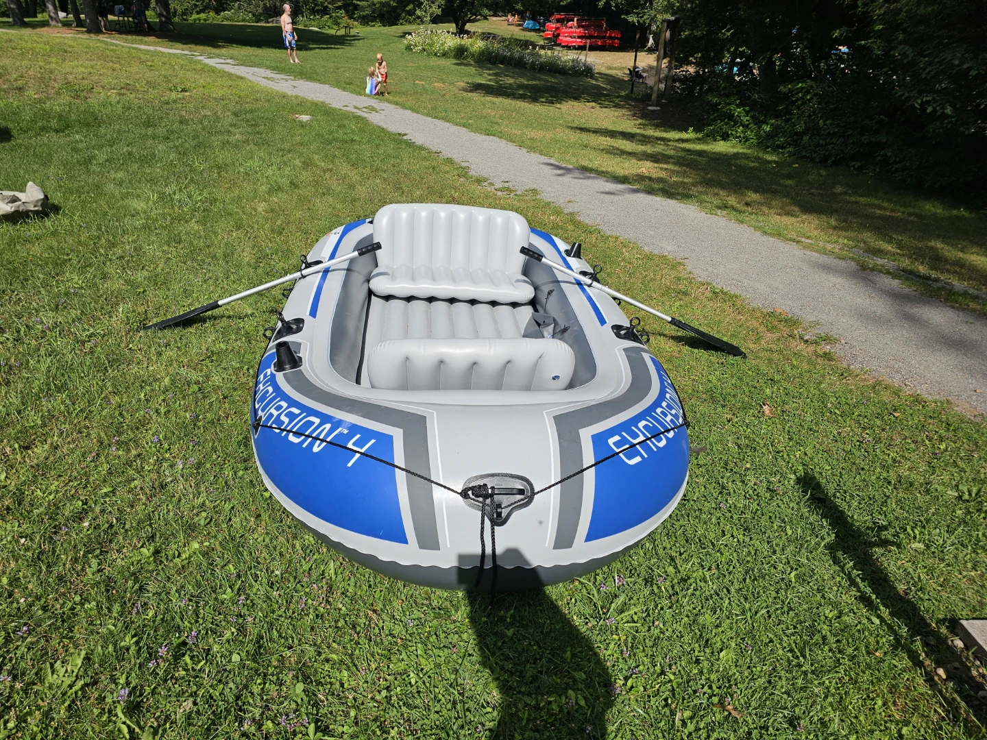 Intex Excursion 4 Inflatable Boat - Lightly Used & Ready to Go - photo 3