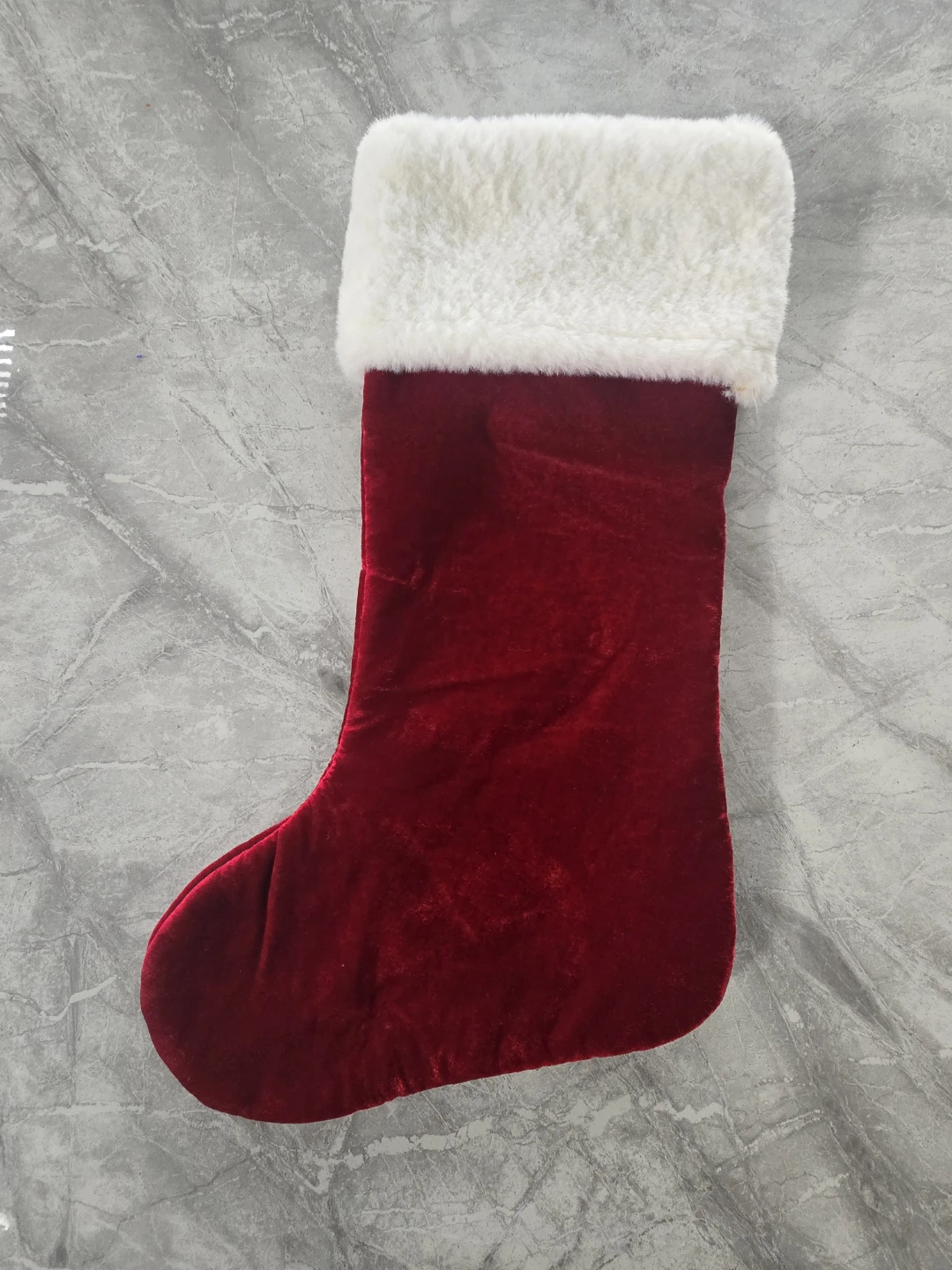Red Velvet Christmas Stocking with 'F' Monogram - photo 3