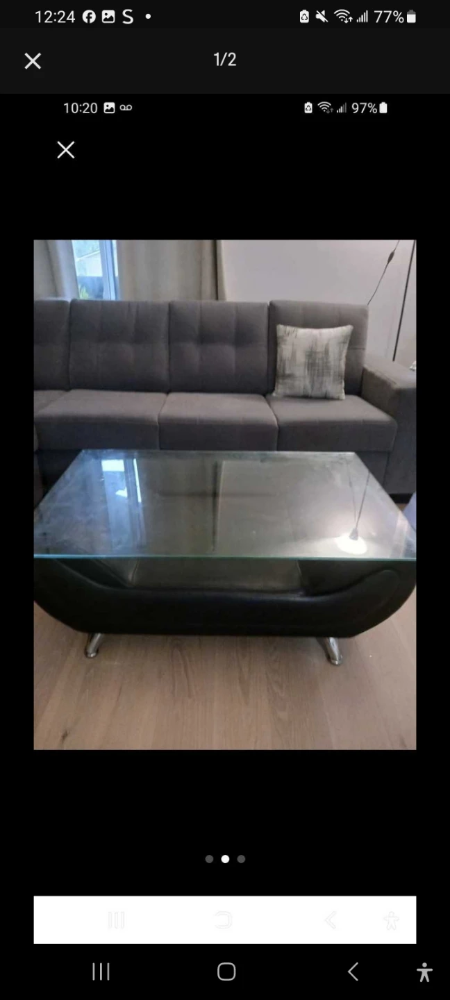 Glass top coffee table - photo 2