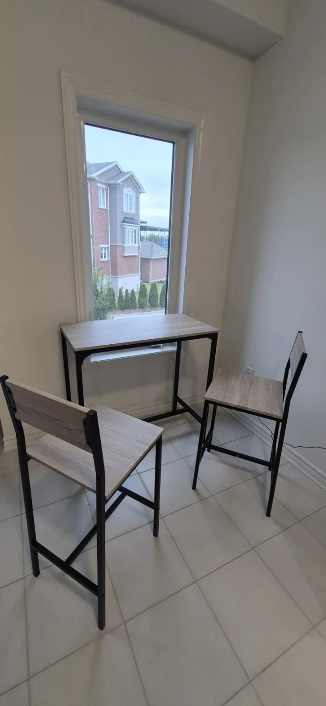 HOMCOM Counter Height Bar Table and 2 Stools Set