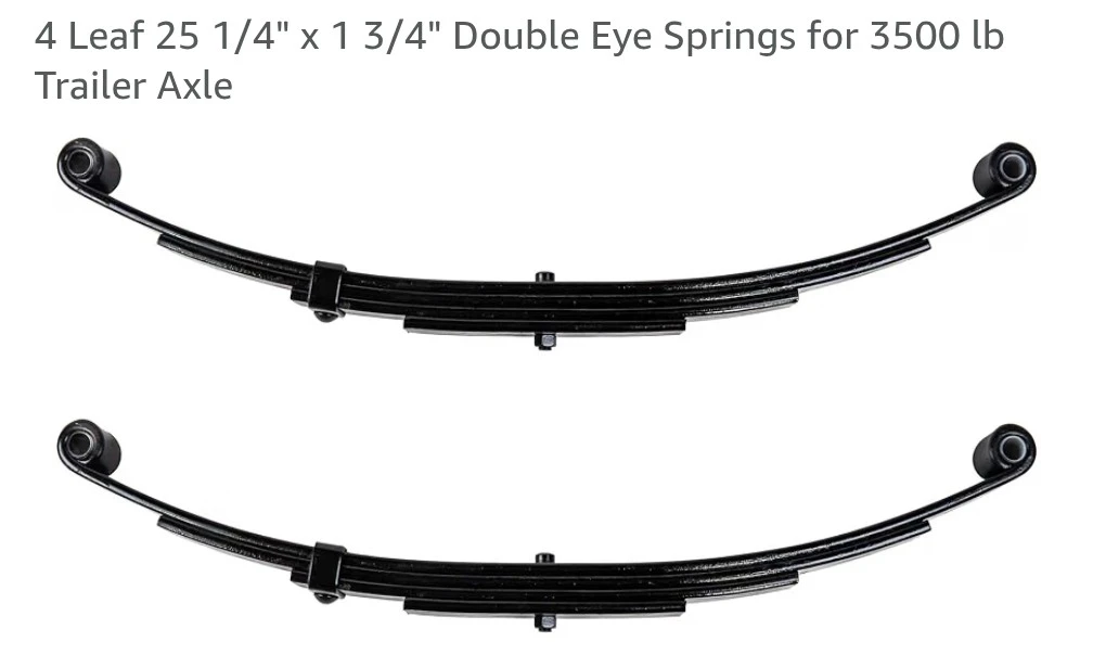 4 Leaf Springs for 3500 lb Trailer Axle - photo 5