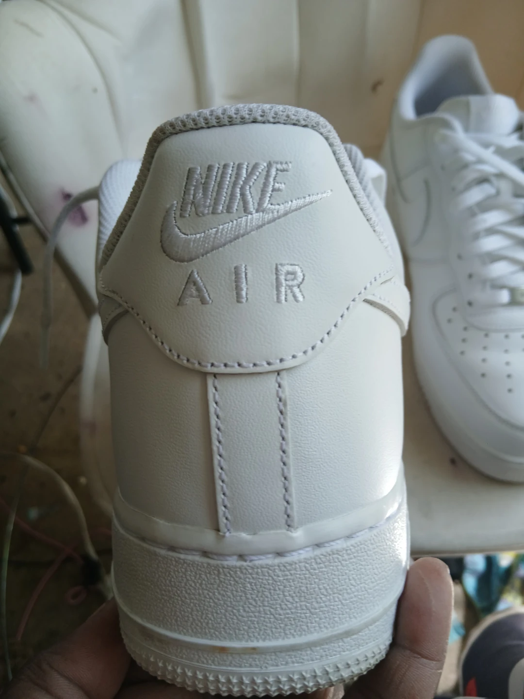 Nike Air Force 1 White Sneakers US 12.5 - photo 3