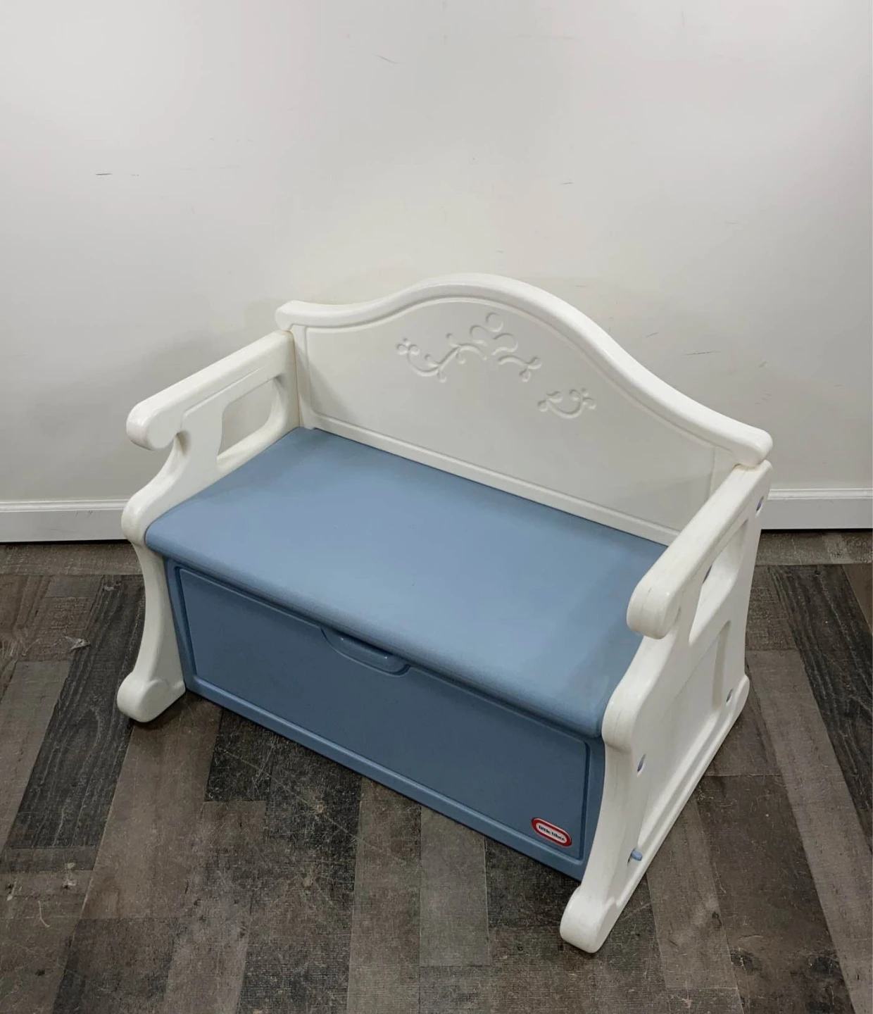 Little Tikes Toy Storage Bench Seat Blue/White