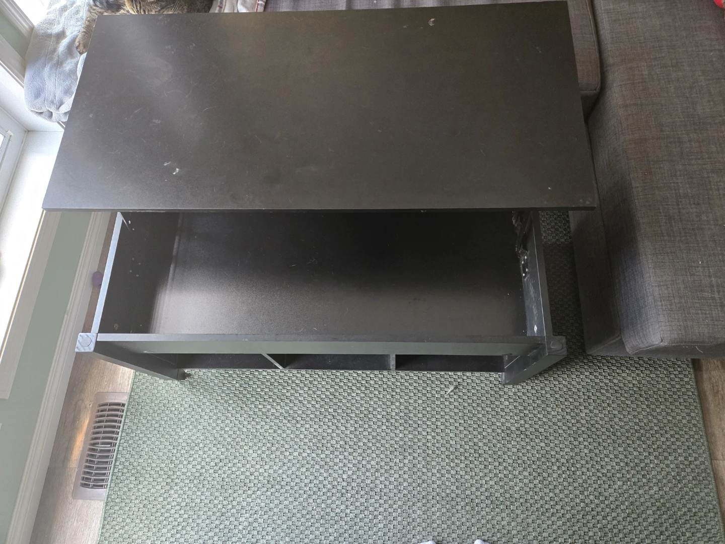 Black Lifting Lid Coffee Table with Storage Drawers - photo 2