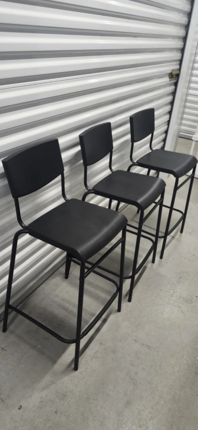 Set of 3 Black Bar Stools from ikea ,one for $10 - photo 2