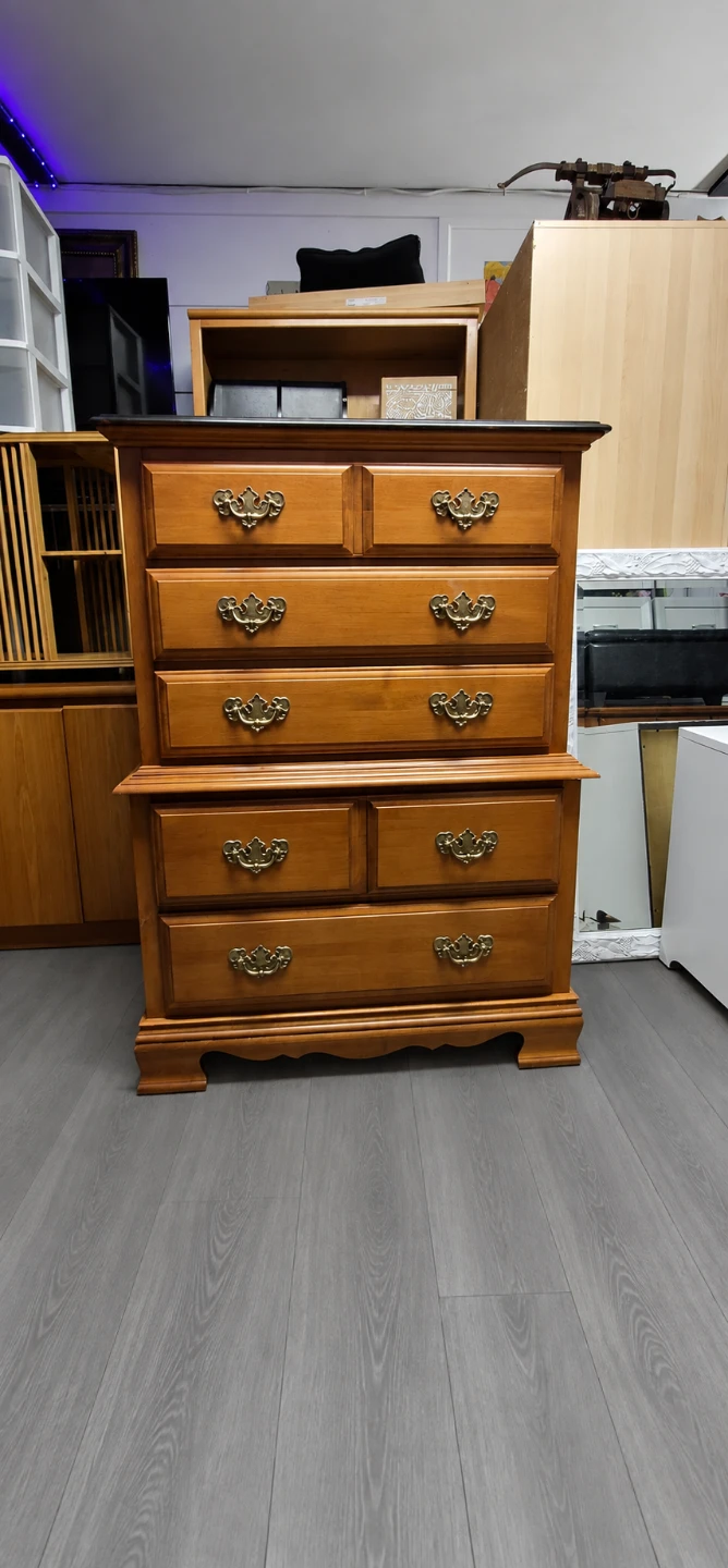 Wooden Dresser with Black Top - photo 2