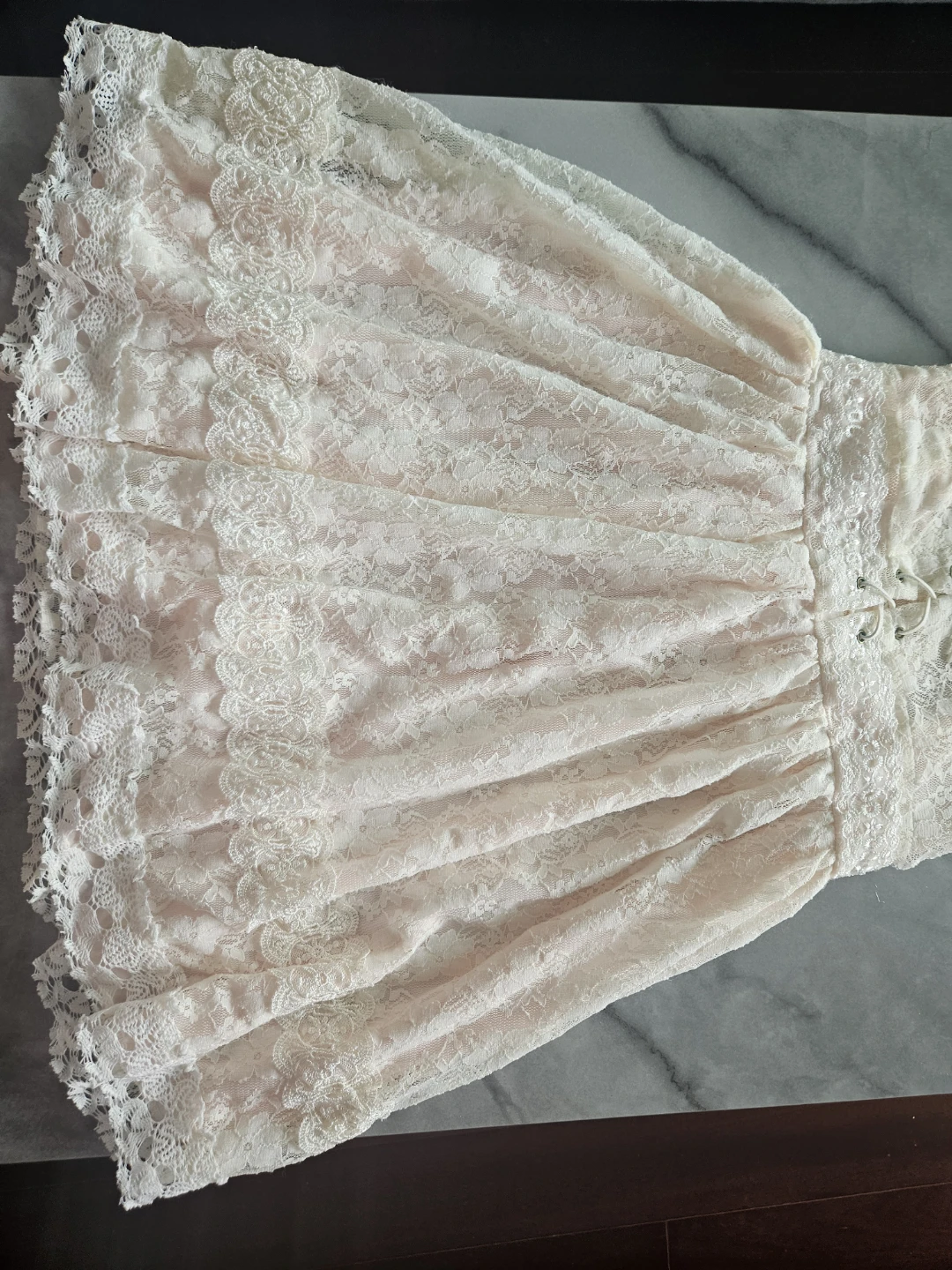 Kawaii Japanese style Lace Halter Dress with Ruffled Neckline - photo 3