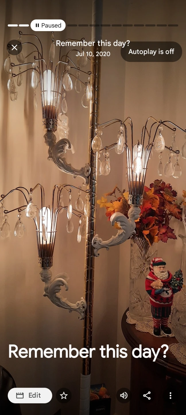 Vintage Floor Lamp with Crystal Accents