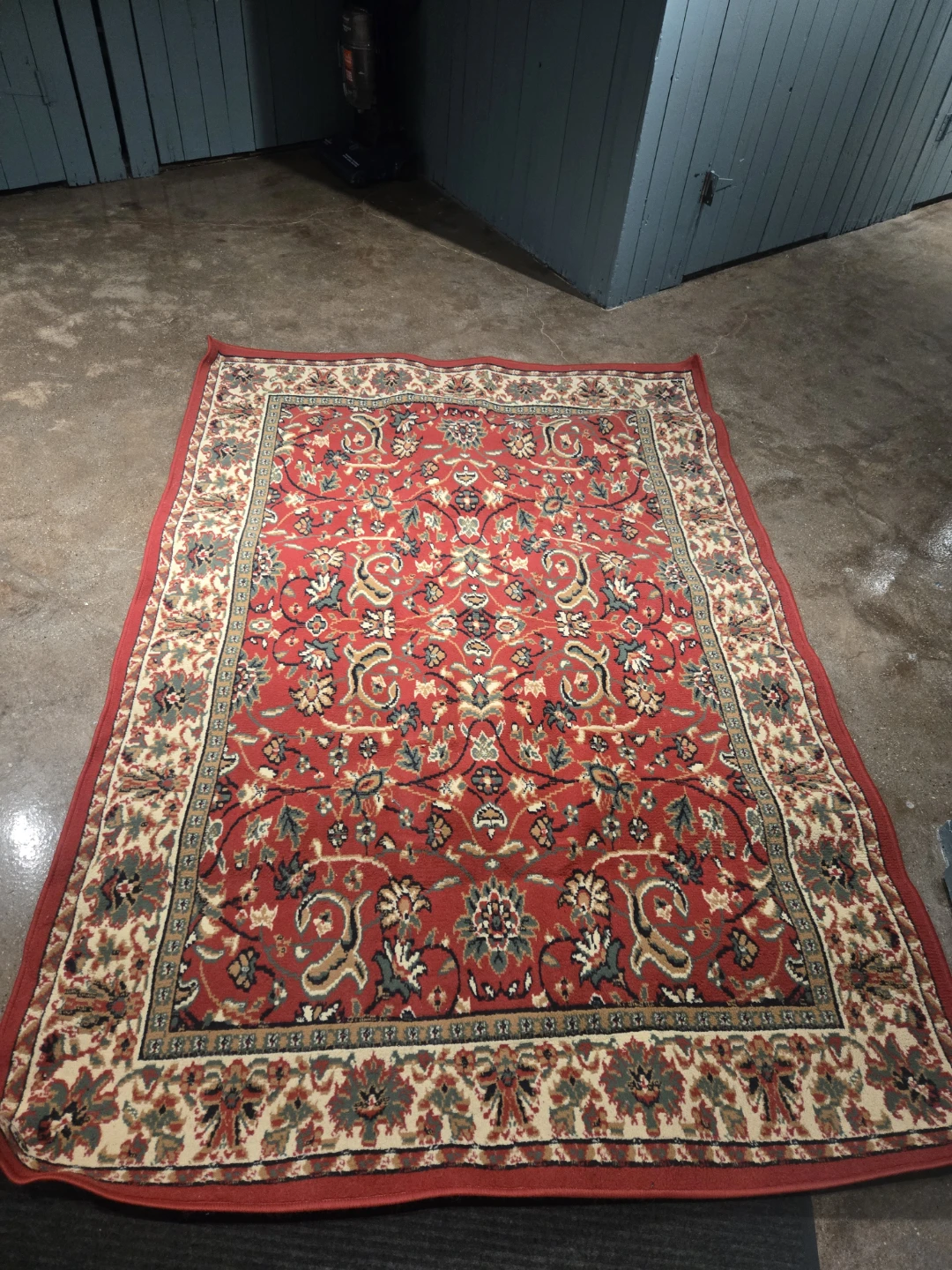 Red Persian-Style Area Rug with Skull Accent Rug - photo 3
