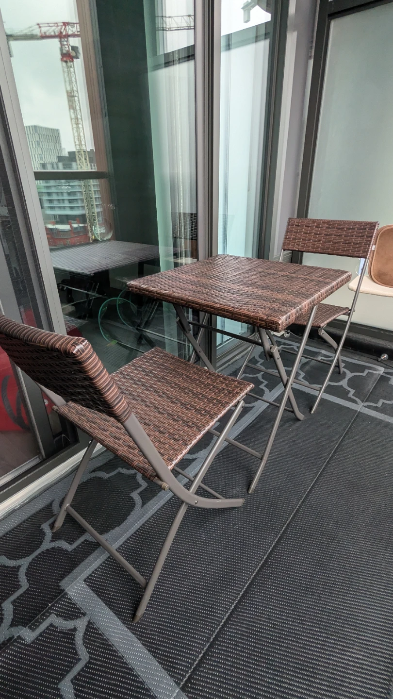 Outsunny 3 Pcs Rattan Outdoor Bistro Set