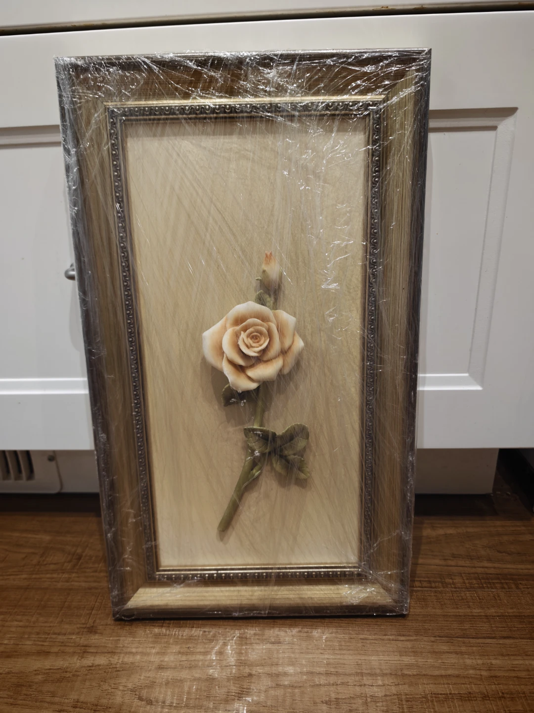 Framed Ivory Rose Wall Art - Classic Floral Accent